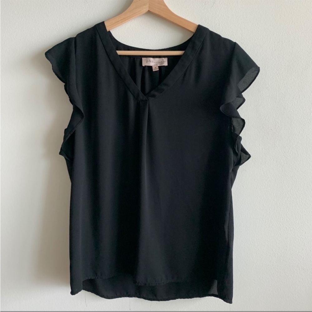Philosophy Black Short Sleeve Blouse